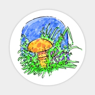 Neon mushroom Magnet